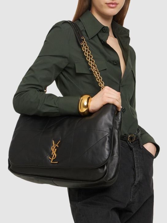 Saint Laurent: Jamie 4.3 leather shoulder bag - Black - women_1 | Luisa Via Roma