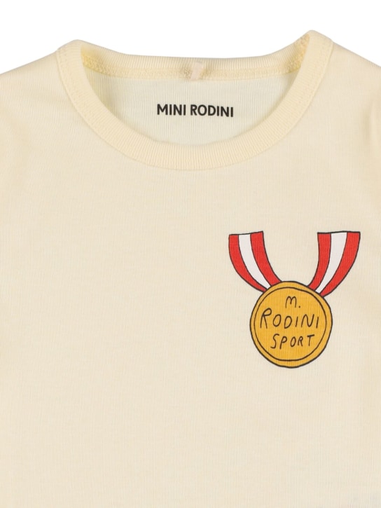 Mini Rodini: 프린트 코튼 티셔츠 - 화이트 - kids-boys_1 | Luisa Via Roma