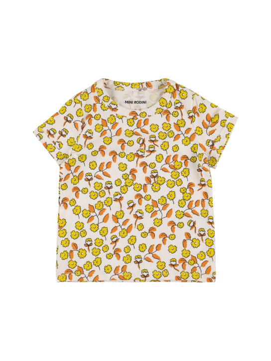 Mini Rodini: Camiseta de algodón stretch estampada - Multicolor - kids-girls_0 | Luisa Via Roma