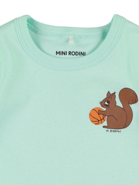 Mini Rodini: T-shirt in cotone con stampa - Verde Chiaro - kids-girls_1 | Luisa Via Roma