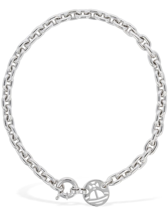Vivienne Westwood: Duncan collar necklace - Silver - men_0 | Luisa Via Roma