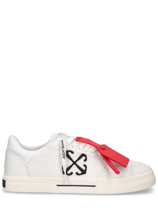 Off-White: Sneakers New Low in tela vulcanizzata - Bianco/Nero - men_0 | Luisa Via Roma