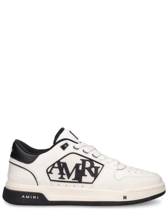 Amiri: Classic leather low top sneakers - White/Black - men_0 | Luisa Via Roma
