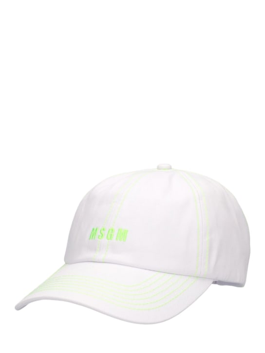 MSGM: Cotton baseball hat - White - kids-boys_1 | Luisa Via Roma