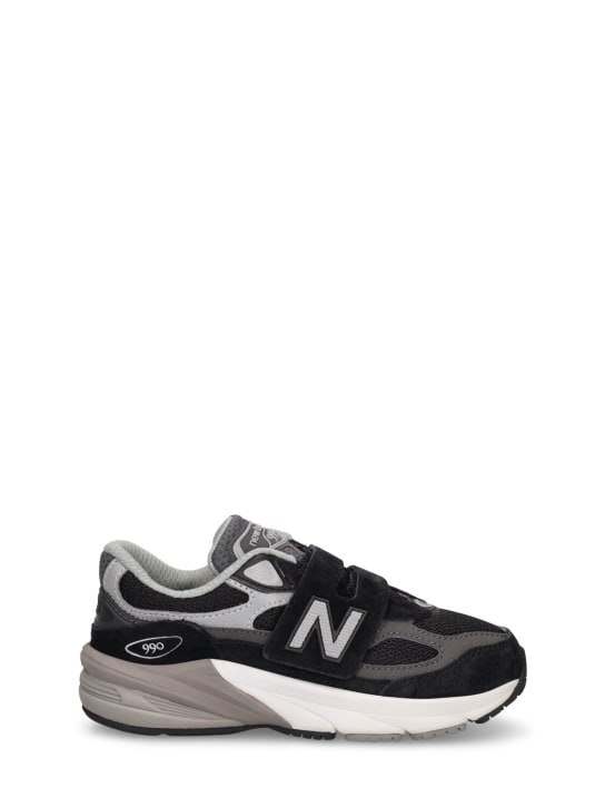 New Balance: Sneakers 990 v6 de piel y malla - Negro - kids-boys_0 | Luisa Via Roma