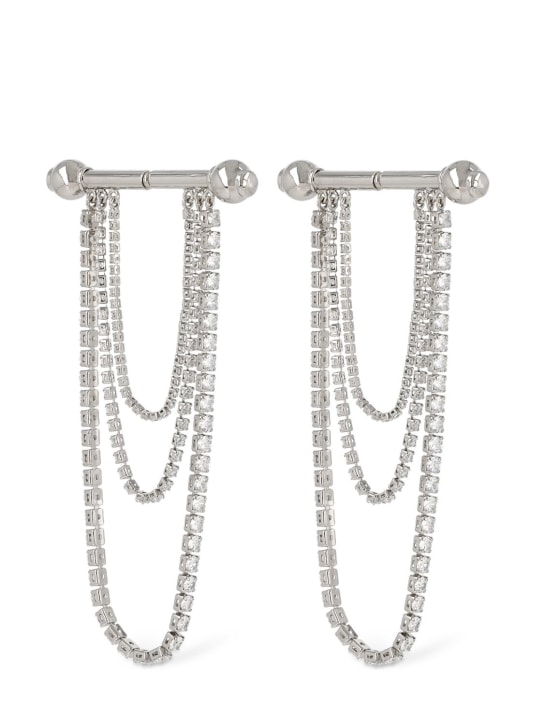 Panconesi: Barbell chandelier earrings - Silver - men_1 | Luisa Via Roma