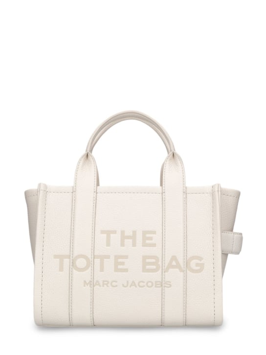 Marc Jacobs: The Small Tote leather bag - Cotton/Silver - women_0 | Luisa Via Roma