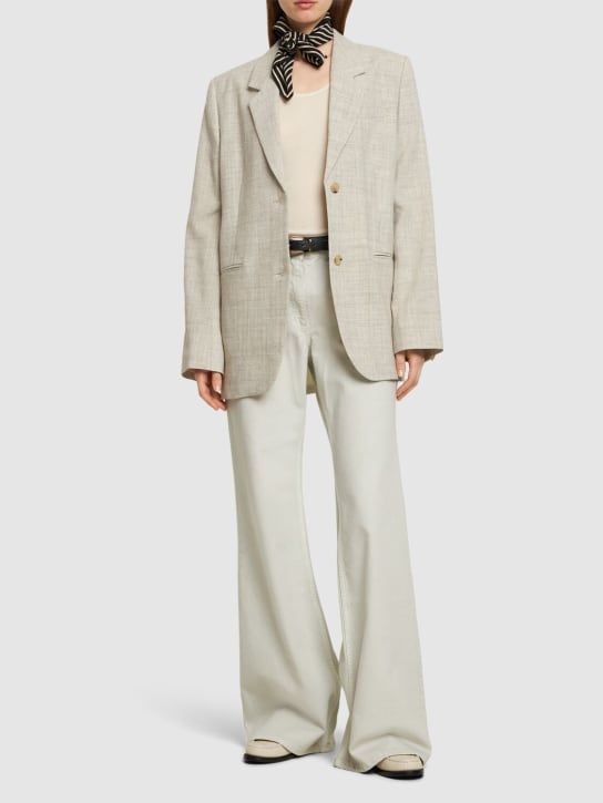 Toteme: Tailored viscose suit jacket - Beige - women_1 | Luisa Via Roma