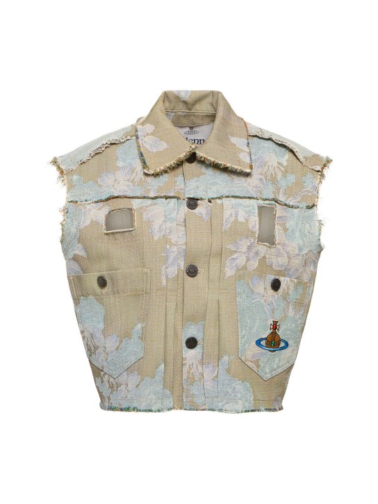 Vivienne Westwood: Marlene printed cotton blend vest - Beige/Multi - women_0 | Luisa Via Roma