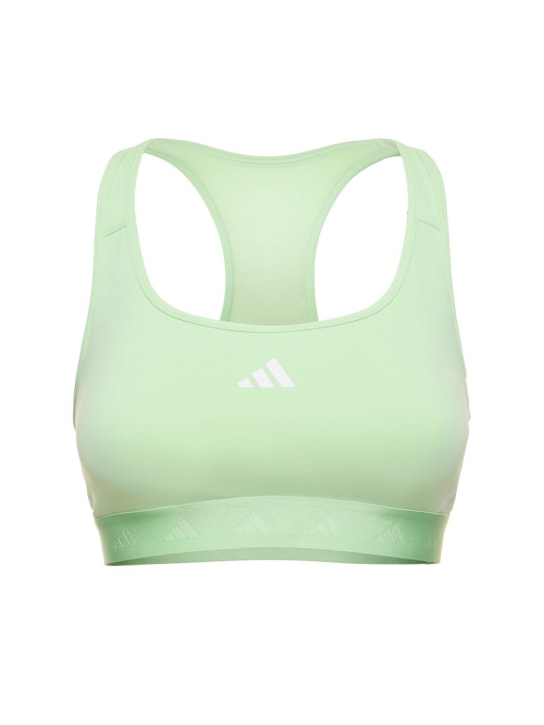 adidas Performance: Hyperglam medium support bra - Light Green - women_0 | Luisa Via Roma