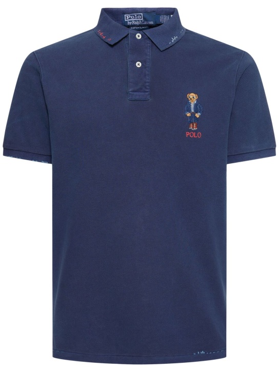 Polo Ralph Lauren: T-shirt polo Trucker Bear - Newport Navy - men_0 | Luisa Via Roma