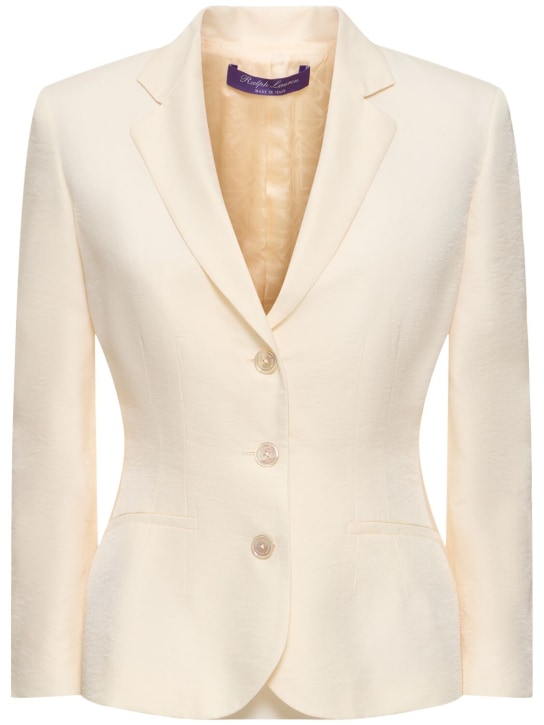 Ralph Lauren Collection: Glossy crepe jacket - Butter - women_0 | Luisa Via Roma