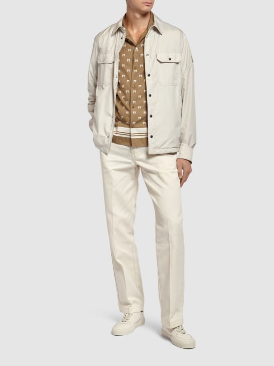 Moncler: Piz tech shirt jacket - White - men_1 | Luisa Via Roma