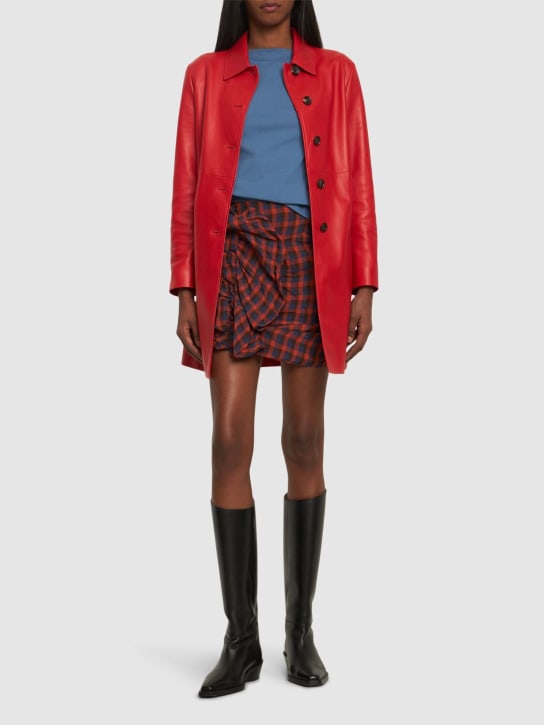 Bally: Lamb leather trench coat - Red - women_1 | Luisa Via Roma
