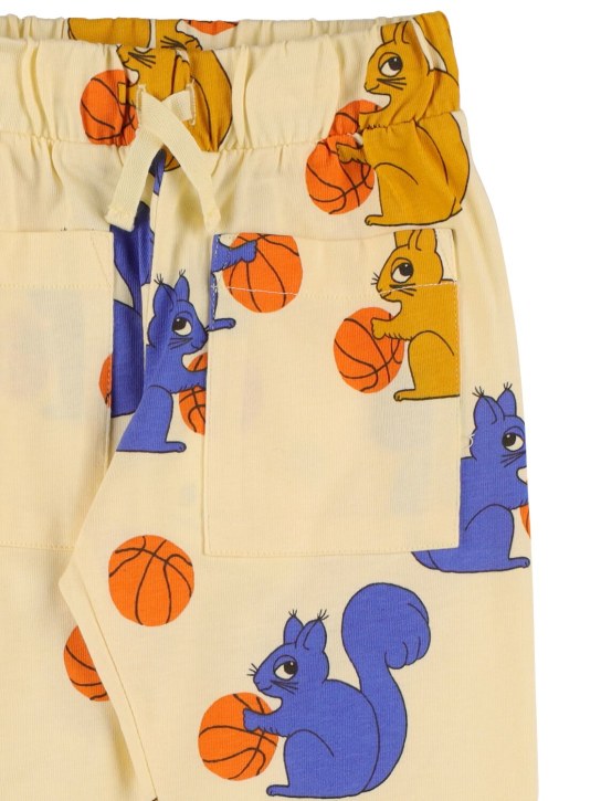 Mini Rodini: Pantalones deportivos de algodón con estampado - Amarillo Claro - kids-girls_1 | Luisa Via Roma