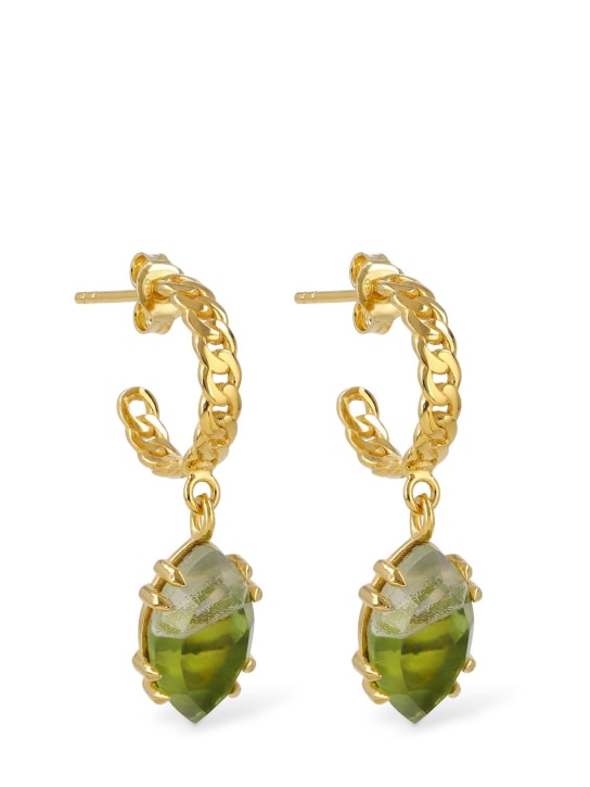 Panconesi: Ascolto hoop earrings - Gold/Green - men_1 | Luisa Via Roma