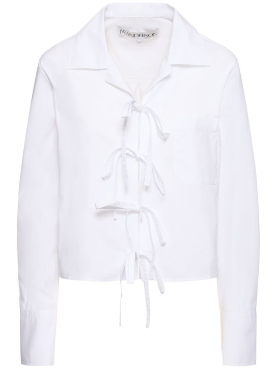 JW Anderson: Chemise courte avec nœuds - Blanc - women_0 | Luisa Via Roma