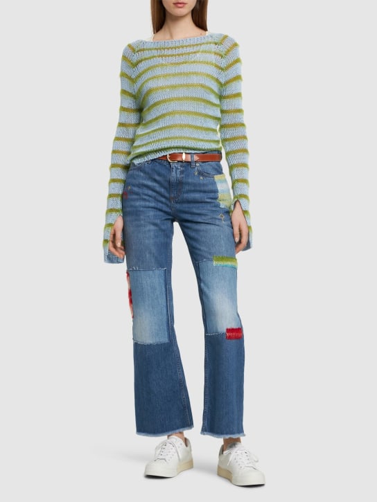 Marni: Jeans in denim / patch in mohair - Multi Blu - women_1 | Luisa Via Roma