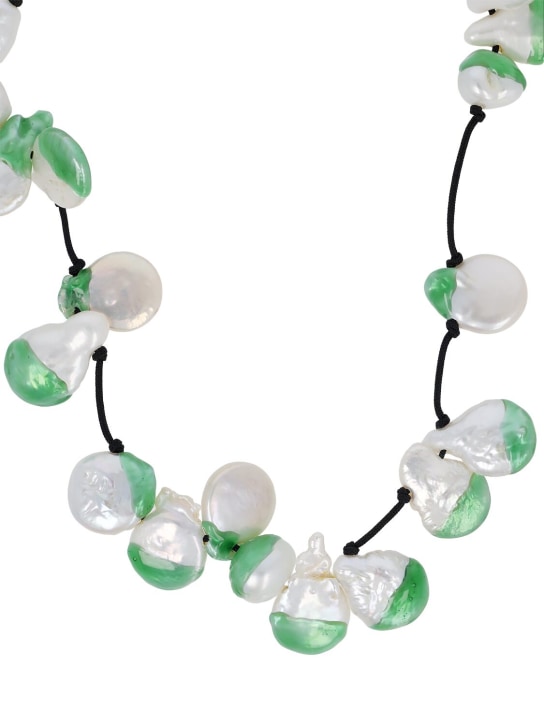 Panconesi: Collier avec perles Vacanza - Blanc/Vert - women_1 | Luisa Via Roma