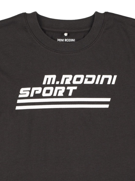 Mini Rodini: Printed cotton t-shirt - Black - kids-boys_1 | Luisa Via Roma