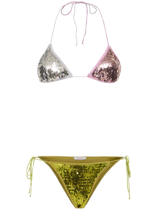 Oséree Swimwear: Bikini a triangolo Microkini / paillettes - Multicolore - women_0 | Luisa Via Roma