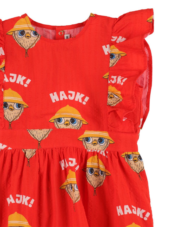 Mini Rodini: Vestito in cotone stampato - Arancione Scuro - kids-girls_1 | Luisa Via Roma