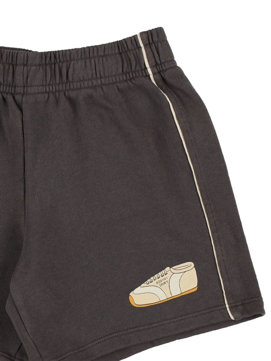Mini Rodini: Shorts in felpa di cotone con stampa - Grigio Scuro - kids-boys_1 | Luisa Via Roma