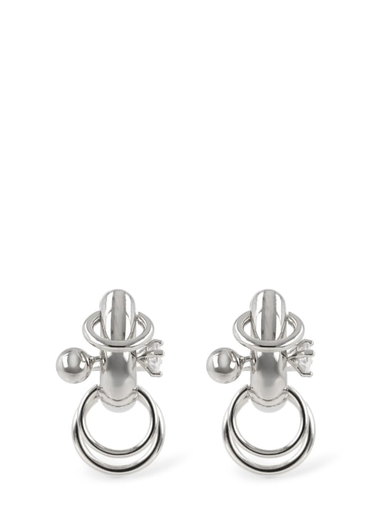 Panconesi: Pierced hoop earrings - Silver - men_0 | Luisa Via Roma