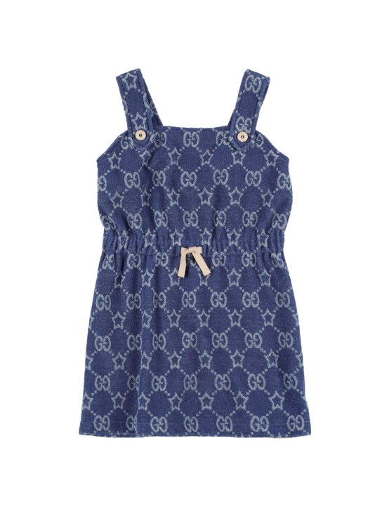 Gucci: GG cotton blend dress - Blue - kids-girls_0 | Luisa Via Roma