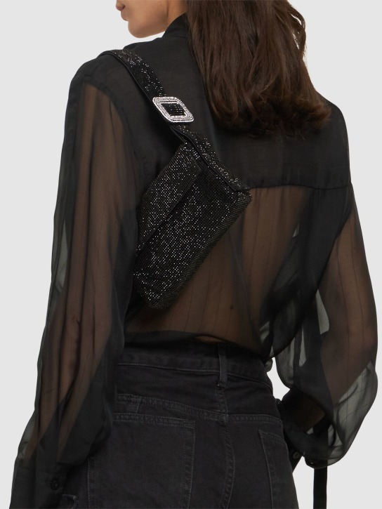 BENEDETTA BRUZZICHES: Vitty mignon mesh shoulder bag - Jet Black - women_1 | Luisa Via Roma