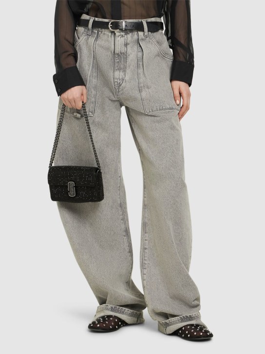 Marc Jacobs: The Mini rhinestone shoulder bag - Black - women_1 | Luisa Via Roma