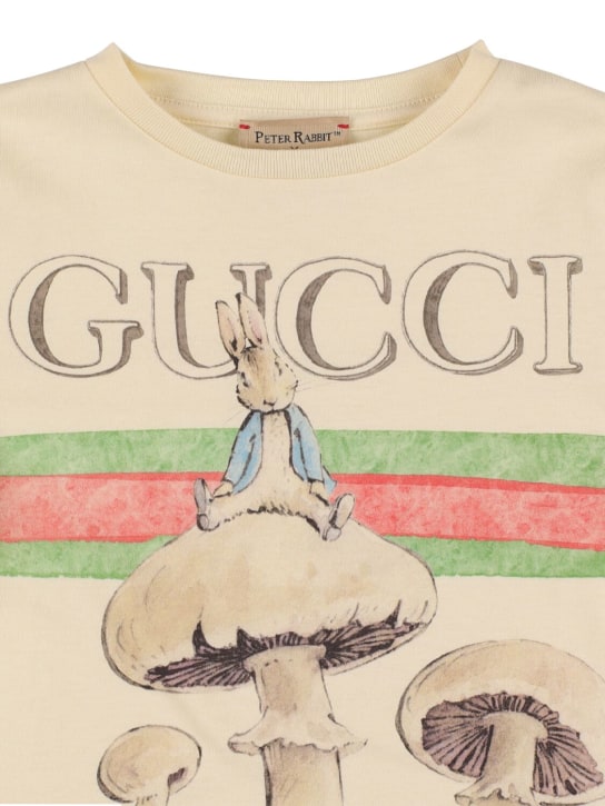 Gucci: Peter Rabbit 코튼 저지 티셔츠 - Sunkissed/Multi - kids-girls_1 | Luisa Via Roma