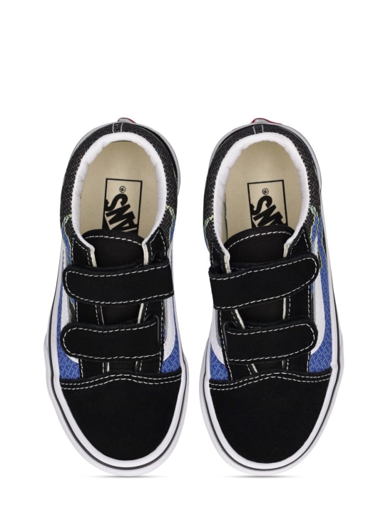 Vans: Sneakers Old Skool V de piel - Negro/Azul - kids-girls_1 | Luisa Via Roma