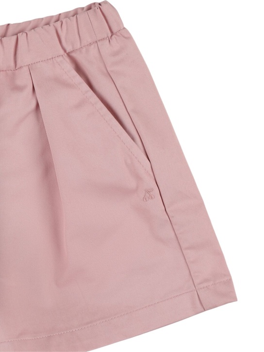 Bonpoint: Cotton gabardine shorts - Pink - kids-girls_1 | Luisa Via Roma