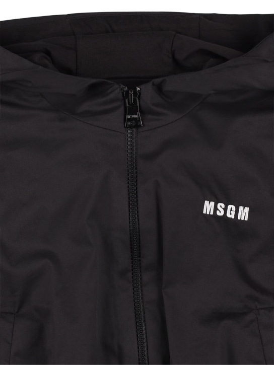 MSGM: Cotton nylon jacket - Black - kids-girls_1 | Luisa Via Roma