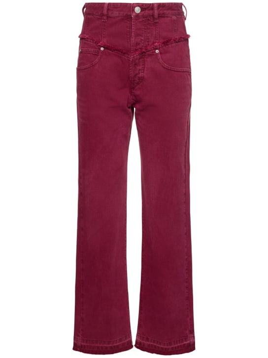 Isabel Marant: Jeans de denim con cintura alta - Burdeos - women_0 | Luisa Via Roma