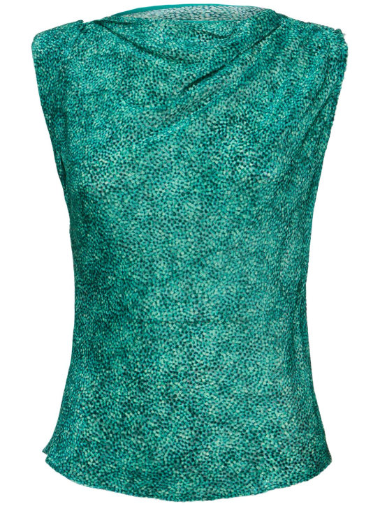 Isabel Marant: Samia viscose & silk printed top - Green - women_0 | Luisa Via Roma