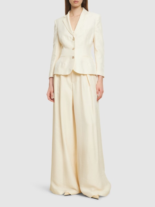 Ralph Lauren Collection: Glossy crepe jacket - Butter - women_1 | Luisa Via Roma