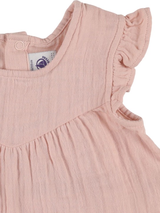 Petit Bateau: Cotton top & shorts - Pink - kids-girls_1 | Luisa Via Roma
