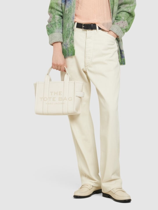 Marc Jacobs: The Small Tote leather bag - Cotton/Silver - women_1 | Luisa Via Roma