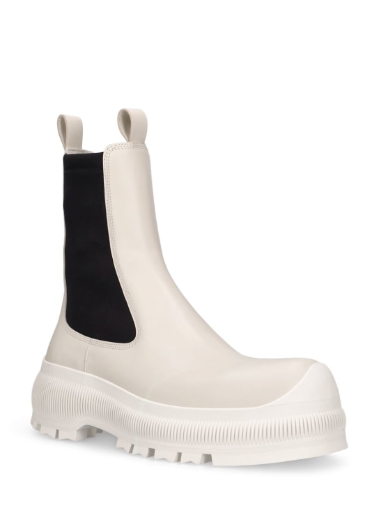 Jil Sander: 35毫米皮革及踝靴 - 白色 - women_1 | Luisa Via Roma
