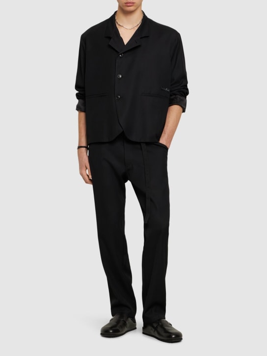 4SDesigns: Viscose & cotton twill blazer - Black - men_1 | Luisa Via Roma
