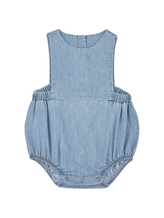 1 + IN THE FAMILY: Cotton chambray romper - Blue - kids-girls_0 | Luisa Via Roma