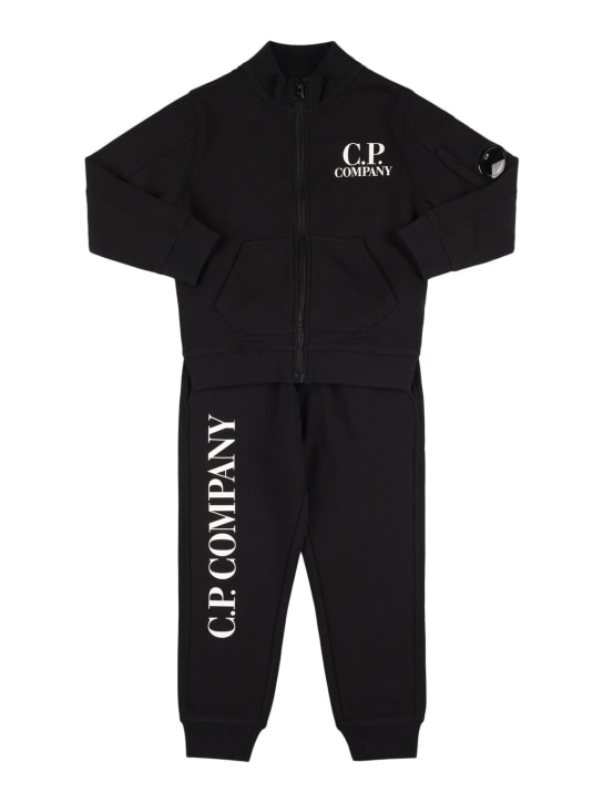 C.P. Company: Cotton sweatshirt & sweatpants - Black - kids-boys_0 | Luisa Via Roma