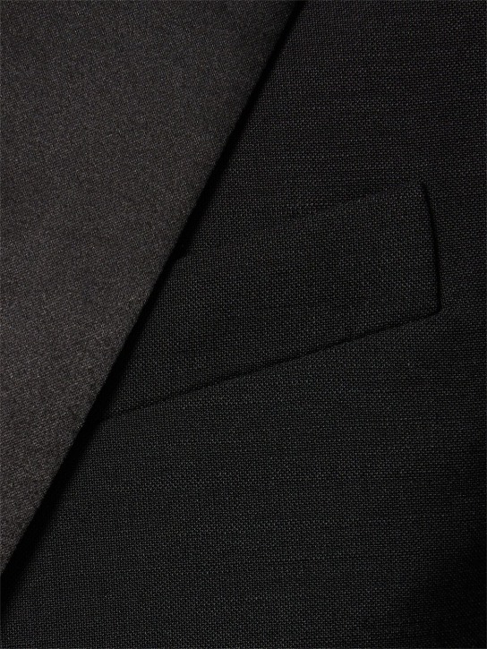 AMI Paris: Wool & mohair tuxedo blazer - Black - men_1 | Luisa Via Roma