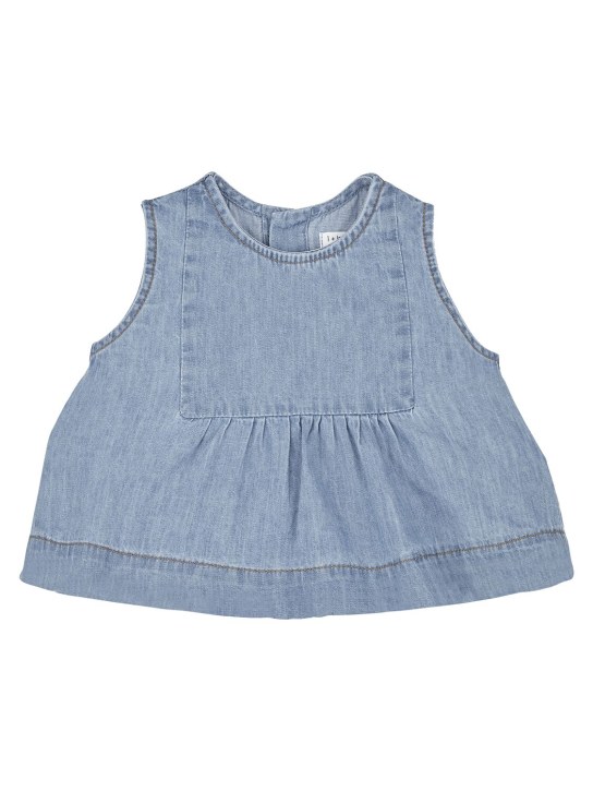 1 + IN THE FAMILY: Cotton chambray top - Blue - kids-girls_0 | Luisa Via Roma