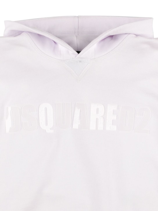 Dsquared2: Cotton sweatshirt hoodie - White - kids-girls_1 | Luisa Via Roma