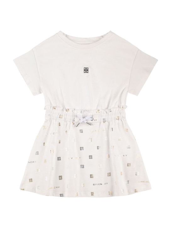 Givenchy: Cotton jersey dress - White - kids-girls_0 | Luisa Via Roma