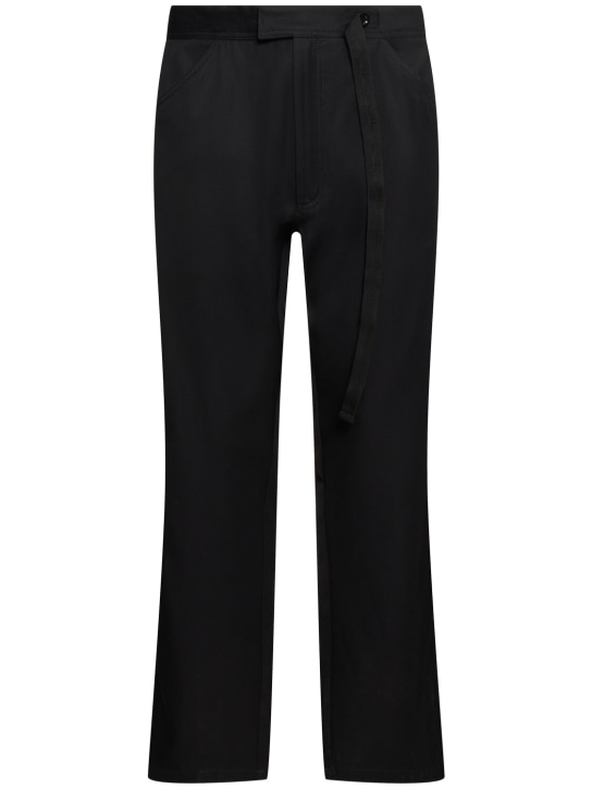 4SDesigns: 粘胶纤维&棉斜纹正装裤 - 黑色 - men_0 | Luisa Via Roma