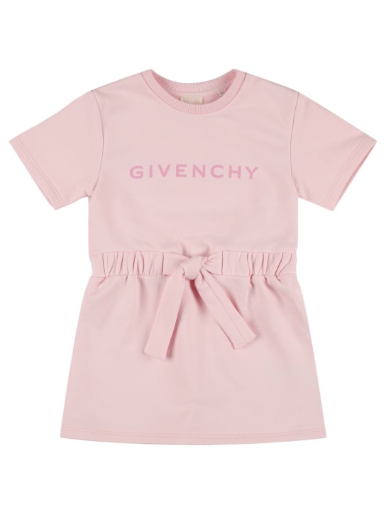 Givenchy: 코튼 혼방 로고 드레스 - 핑크 - kids-girls_0 | Luisa Via Roma